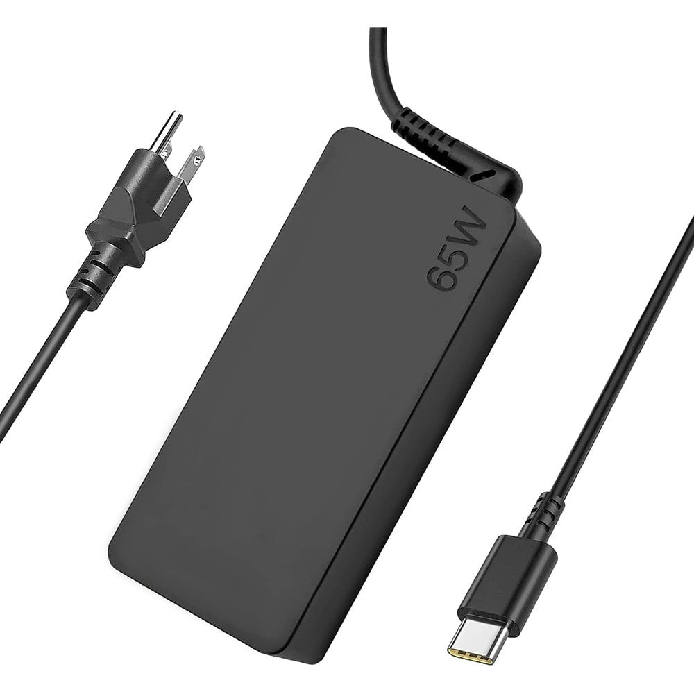 Dzytnsy USB-C laptop charger front view showing compact adapter block and integrated power delivery cable.