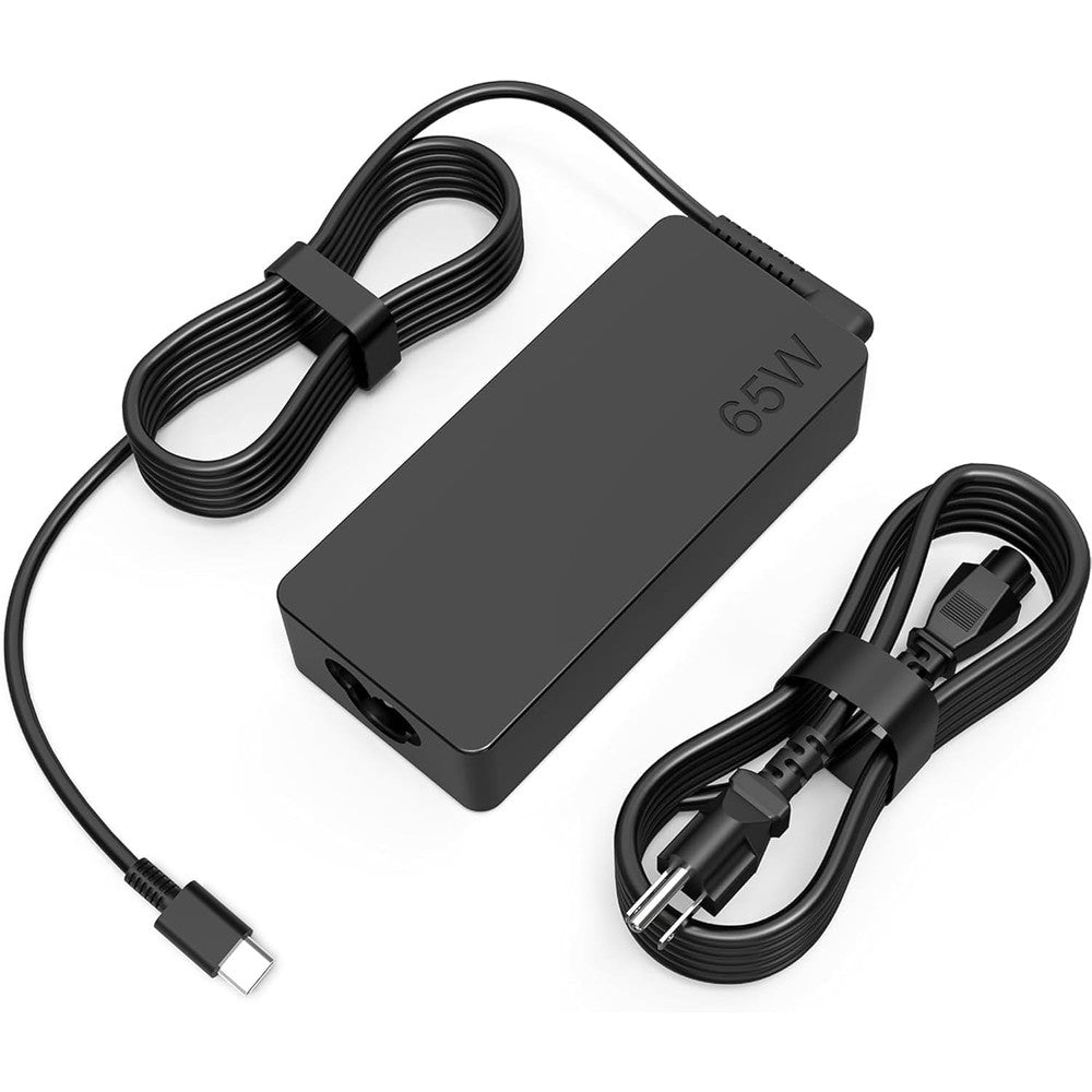 Cowoogmz USB Type C laptop charger front view showing matte black brick housing