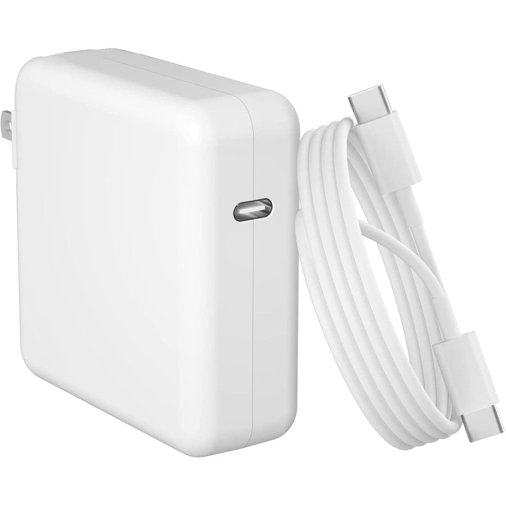 Tearplex 96W USB C fast charger front view showing premium white square build and single Type C port connection.