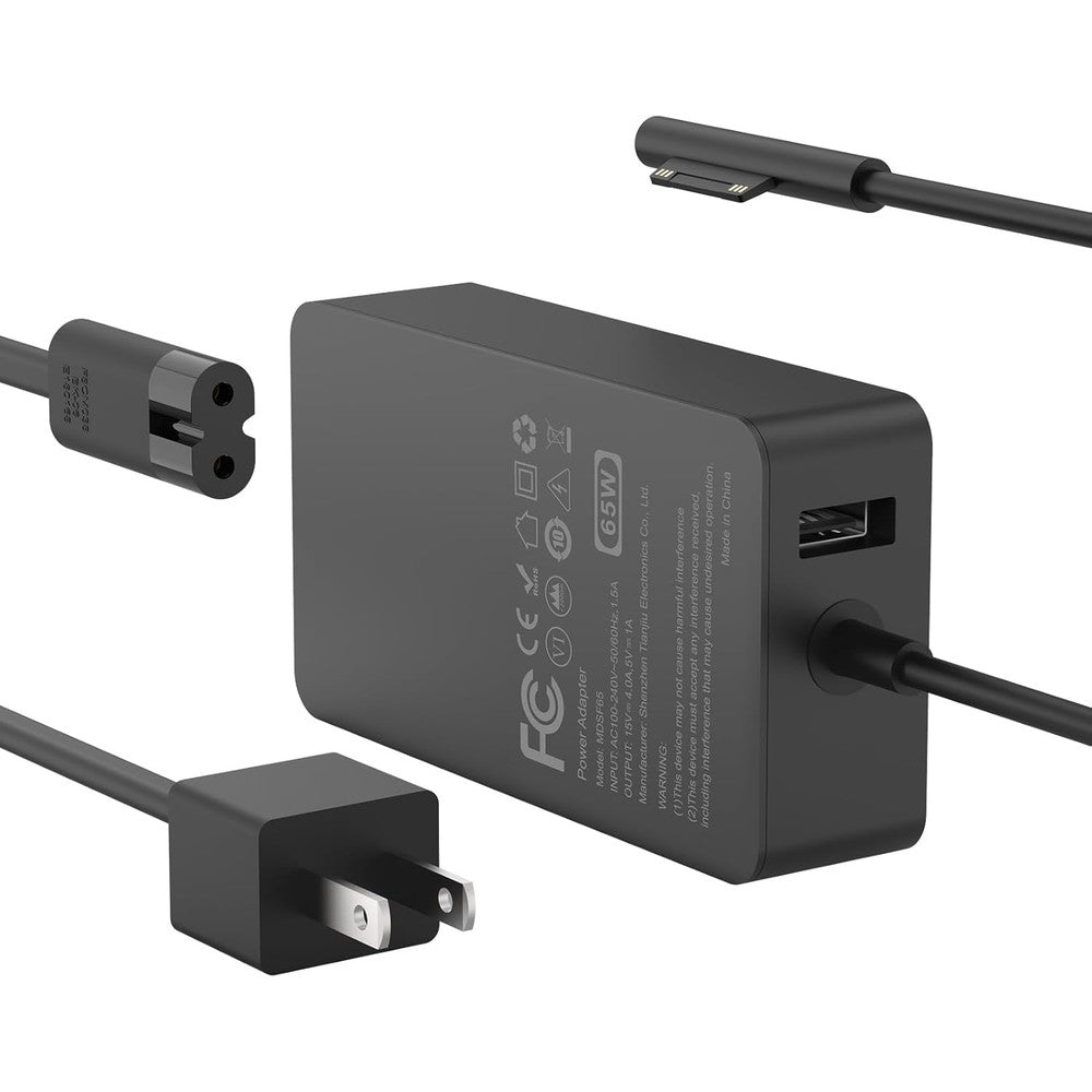 Maxelon 65W Surface charger front view showing the power brick and magnetic connector.