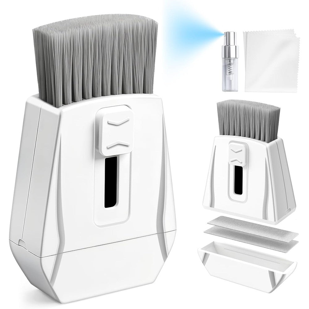 Edglete keyboard brush portable electronic cleaning kit front view showing retractable bristles.