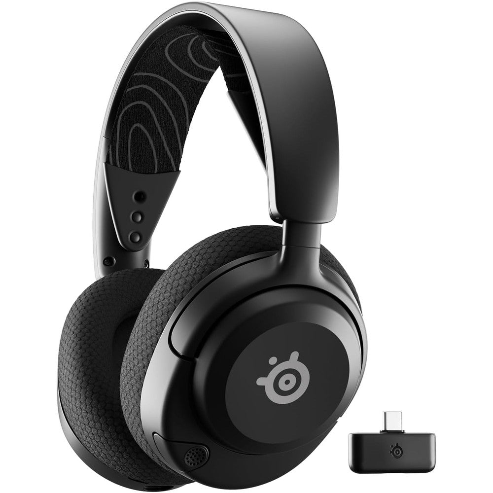 SteelSeries Arctis Nova 5 Wireless headset front view showing matte black finish