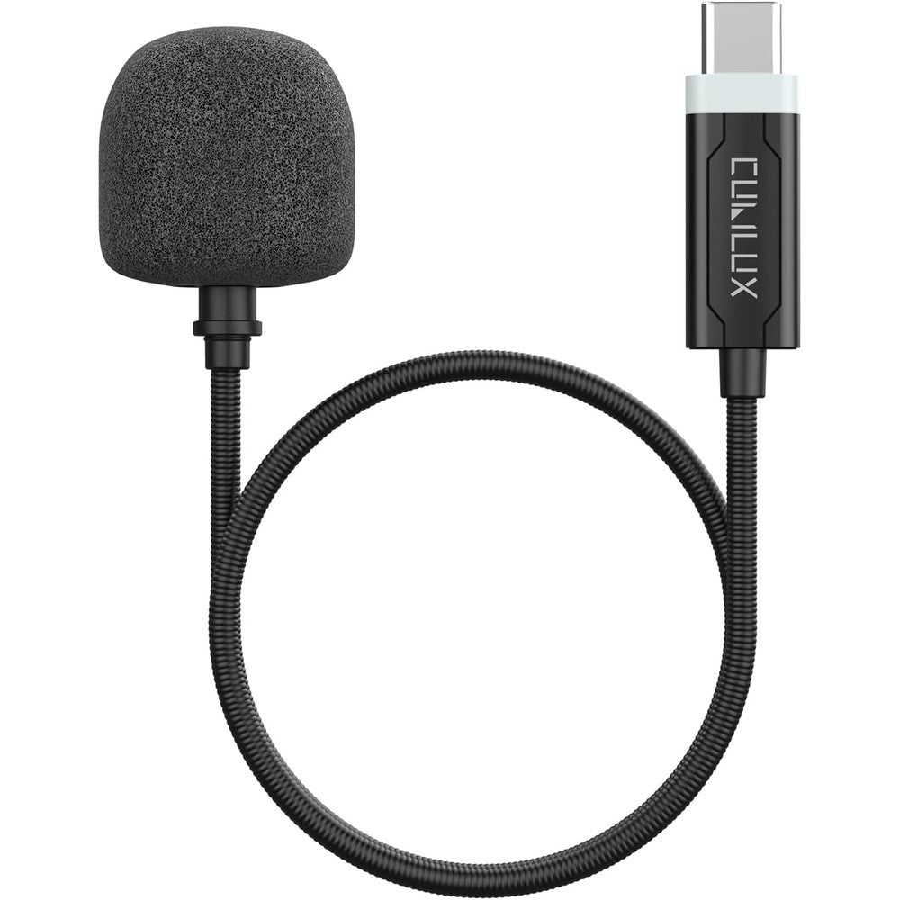 Cubilux USB C Gooseneck Microphone front view showing flexible arm