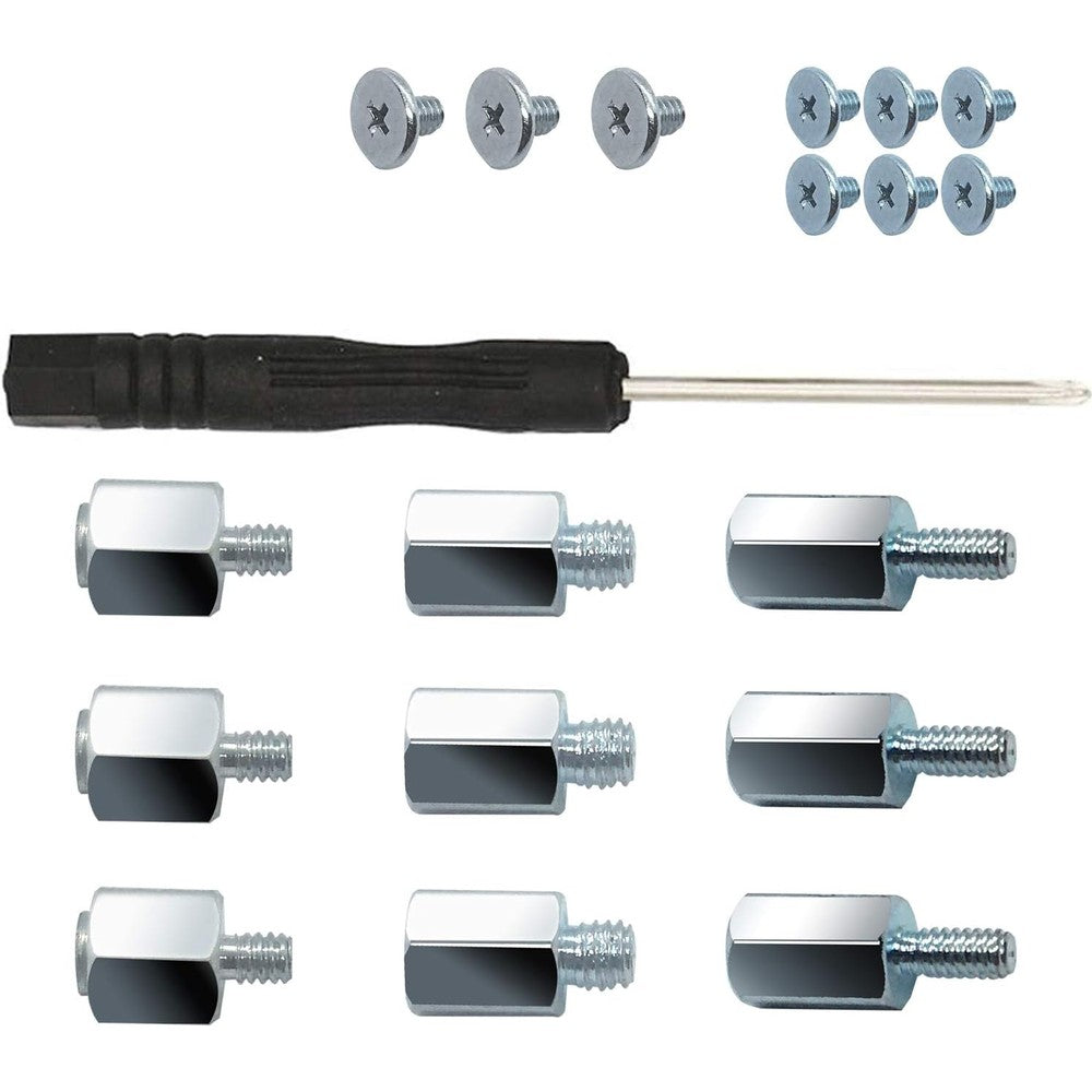 SGTKJSJS M2 NVMe SSD mounting screws kit front view layout showcasing total pieces and screwdriver