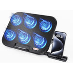 Havit 6 fan laptop cooling pad front view showing mesh surface and phone holder