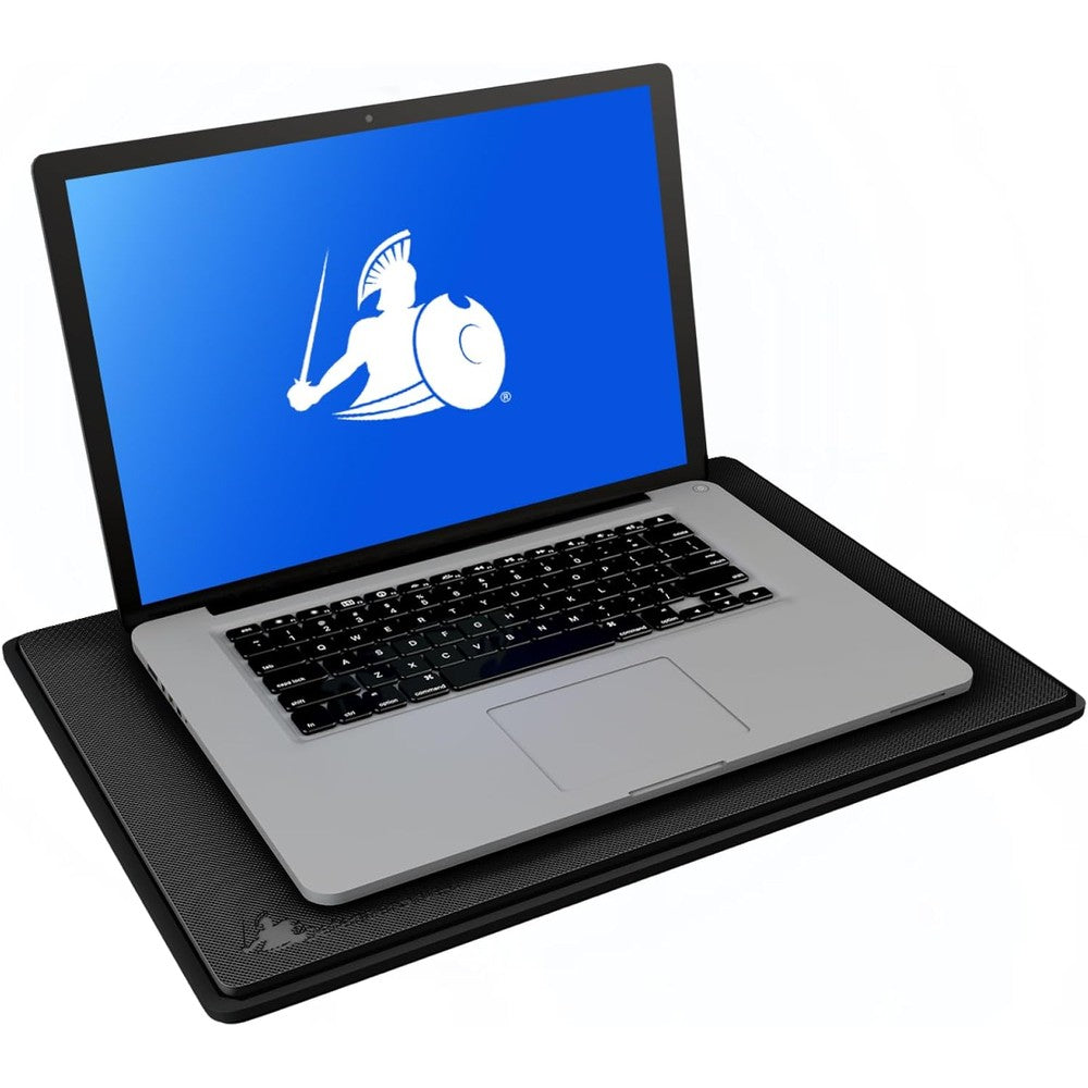 DefenderShield DefenderPad laptop radiation blocker front view showing sleek black non-slip surface