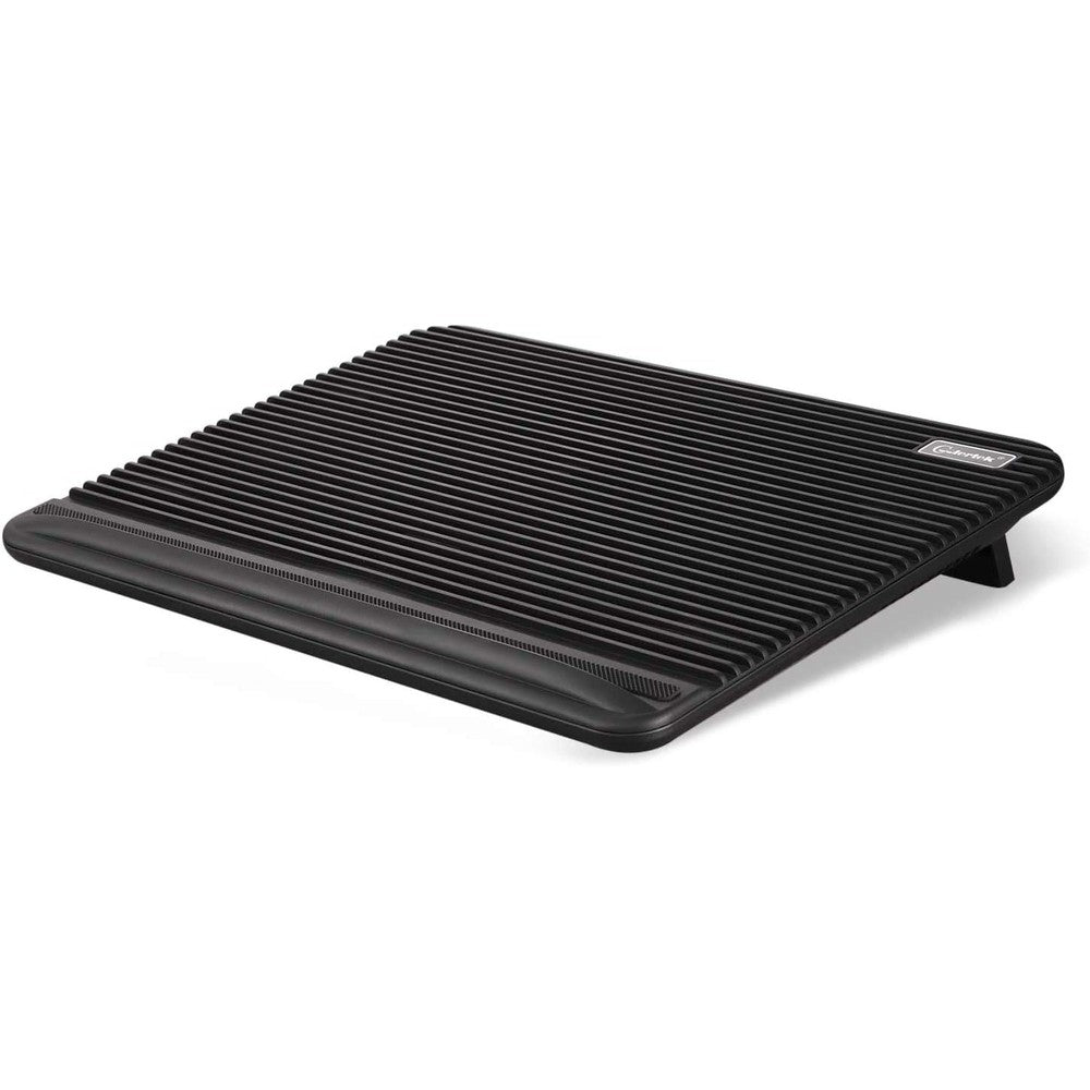 Coolertek N2 laptop cooling pad front view displaying two large blue silent fans and black mesh surface.
