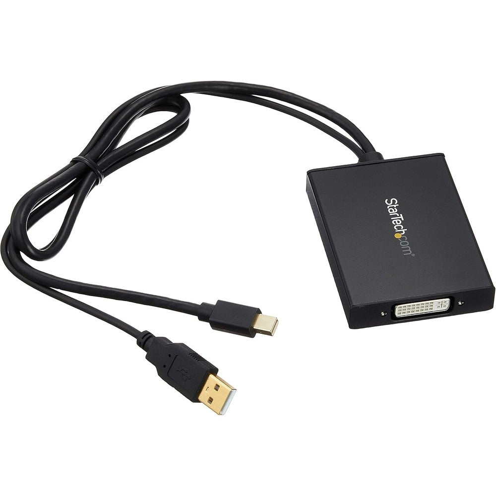 StarTech Mini DisplayPort to Dual Link DVI adapter front view black