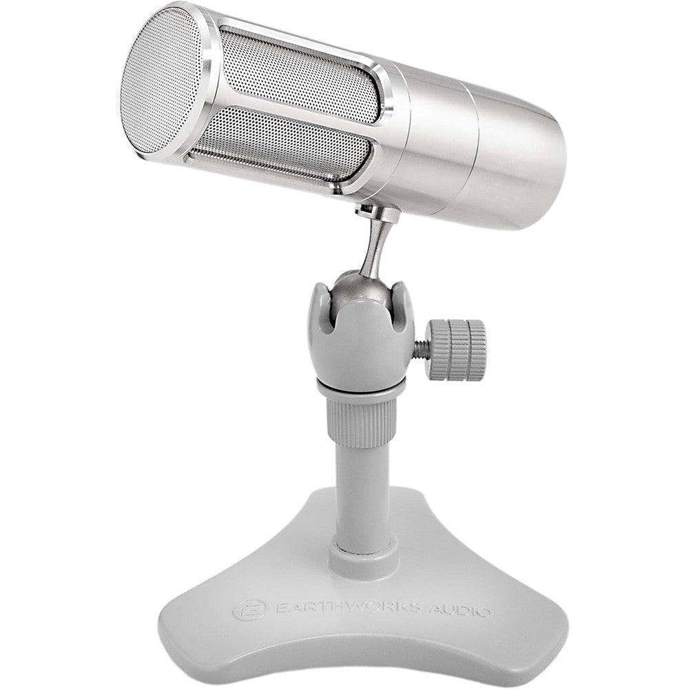Earthworks Icon studio-quality USB microphone front view stainless steel