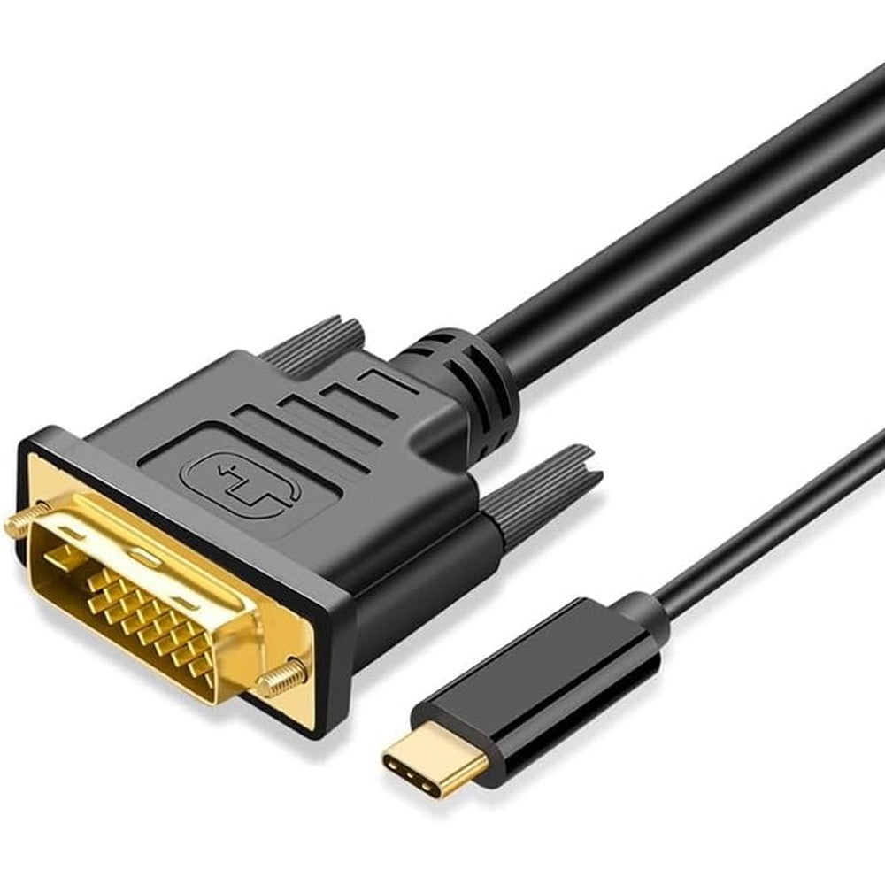 Microware USB-C to DVI-D cable adapter front view for laptop connectivity.