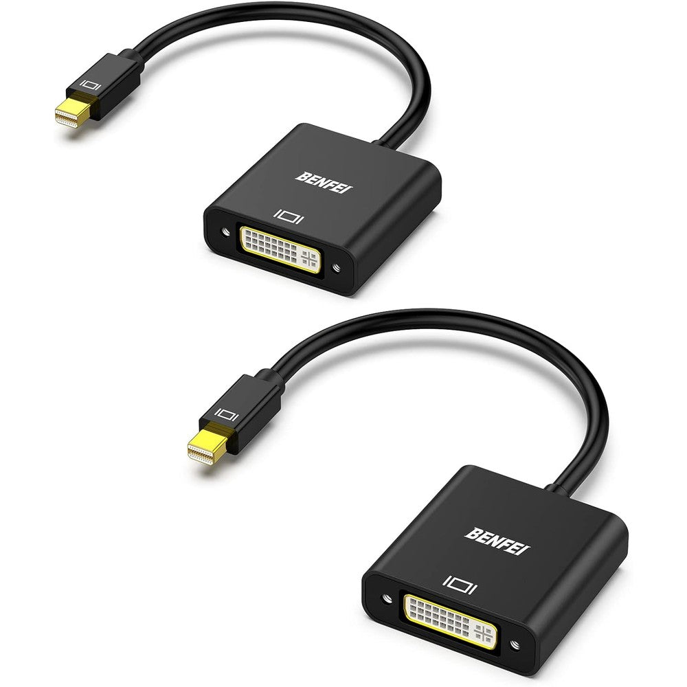 Benfei Mini DisplayPort to DVI adapter 2 pack front view