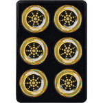 Generic EMF blocker stickers 6 pack golden front view for electronics