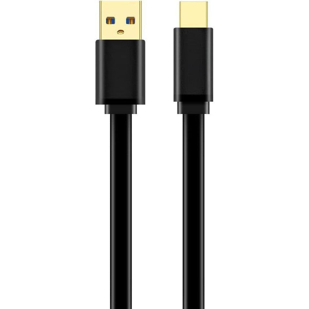 Loom Tree USB Type C to USB 3.0 cable two meter front view showing premium gold-plated connection tips