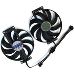 WLQTKST graphics card cooling fan replacement front view showing dual ninety millimeter black fan blades