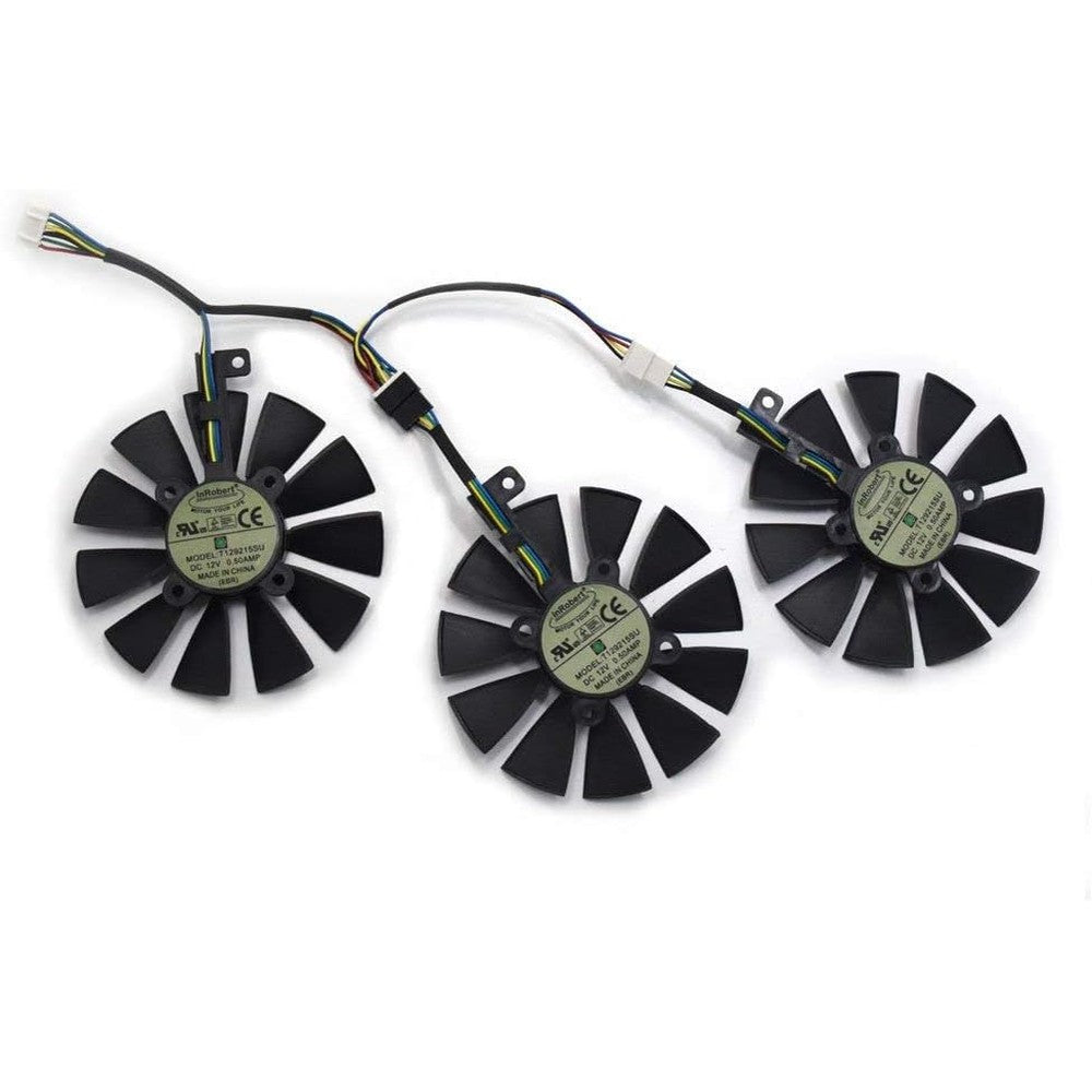 inRobert graphics card cooling fan three piece set front view showing fan blades