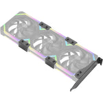 YAODHAOD three fan mount rack pci slot bracket front view showcasing durable black metal frame