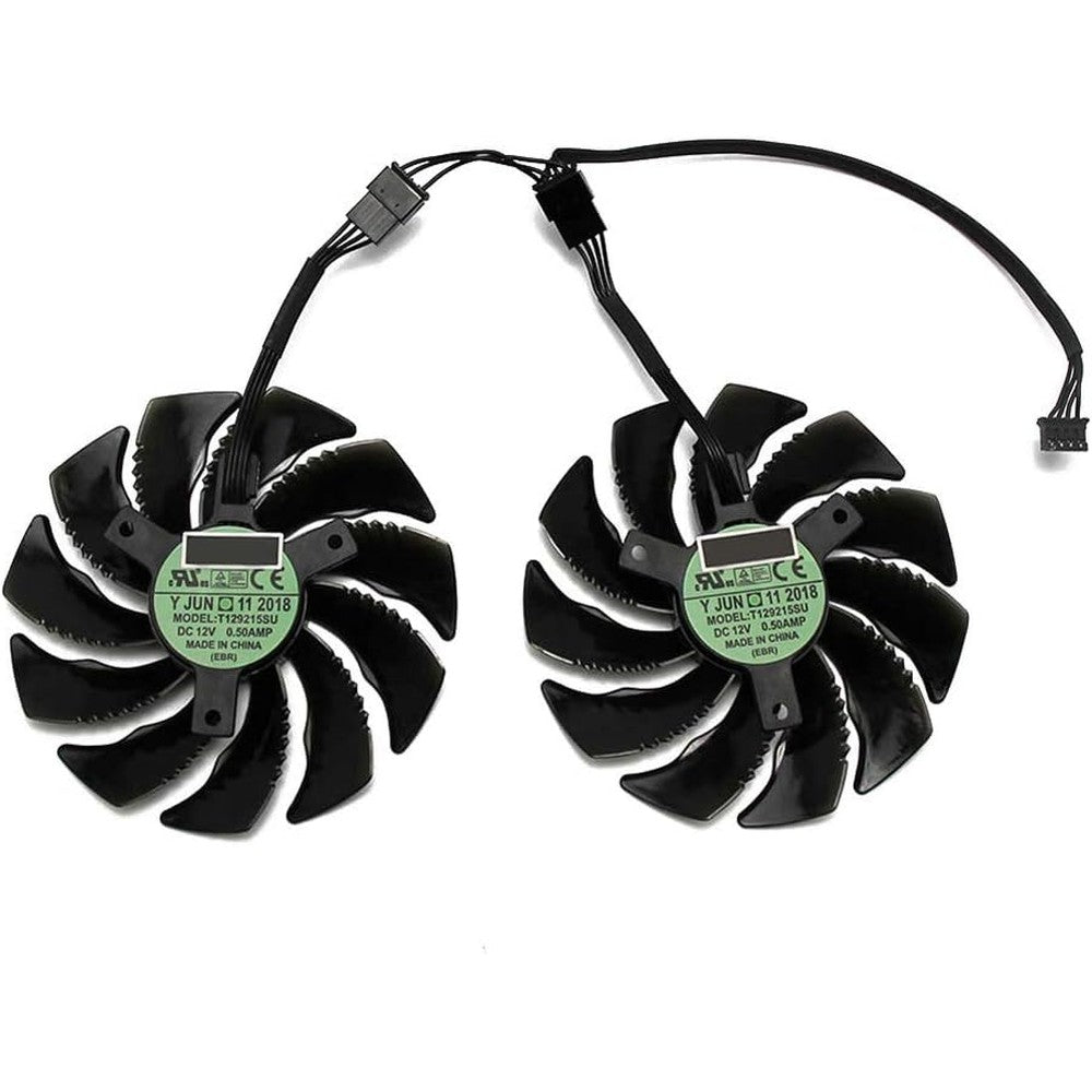 NNL graphics card cooling fan dual pack front view displaying black multi blade design