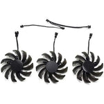 inRobert PLD08010S12H 75mm 3-pin video card cooling fan front view showing eleven blade design