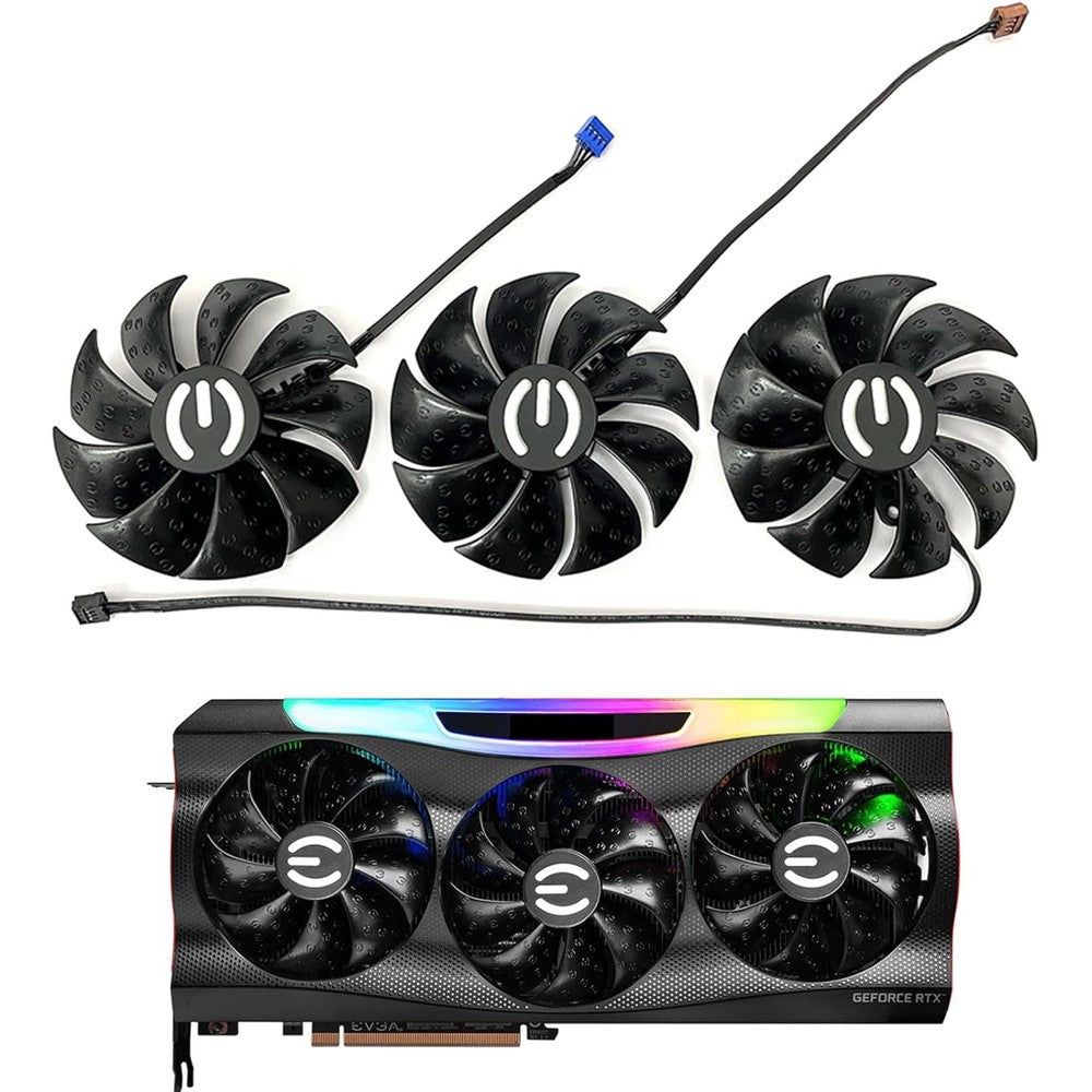 KIKIFAN graphics card replacement fan front view showing eighty-seven millimeter black multi blade layout