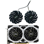 KIKIFAN replacement graphics card cooling fan front view showing the dual blade layout and central logo.