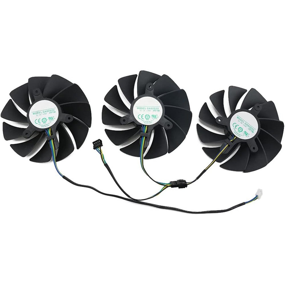 NNL GA92S2U graphics card cooling fan triple set front view