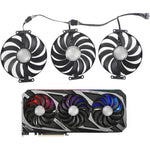 LTANDBR graphics card replacement fan front view showing aerodynamic ninety five millimeter blade design.