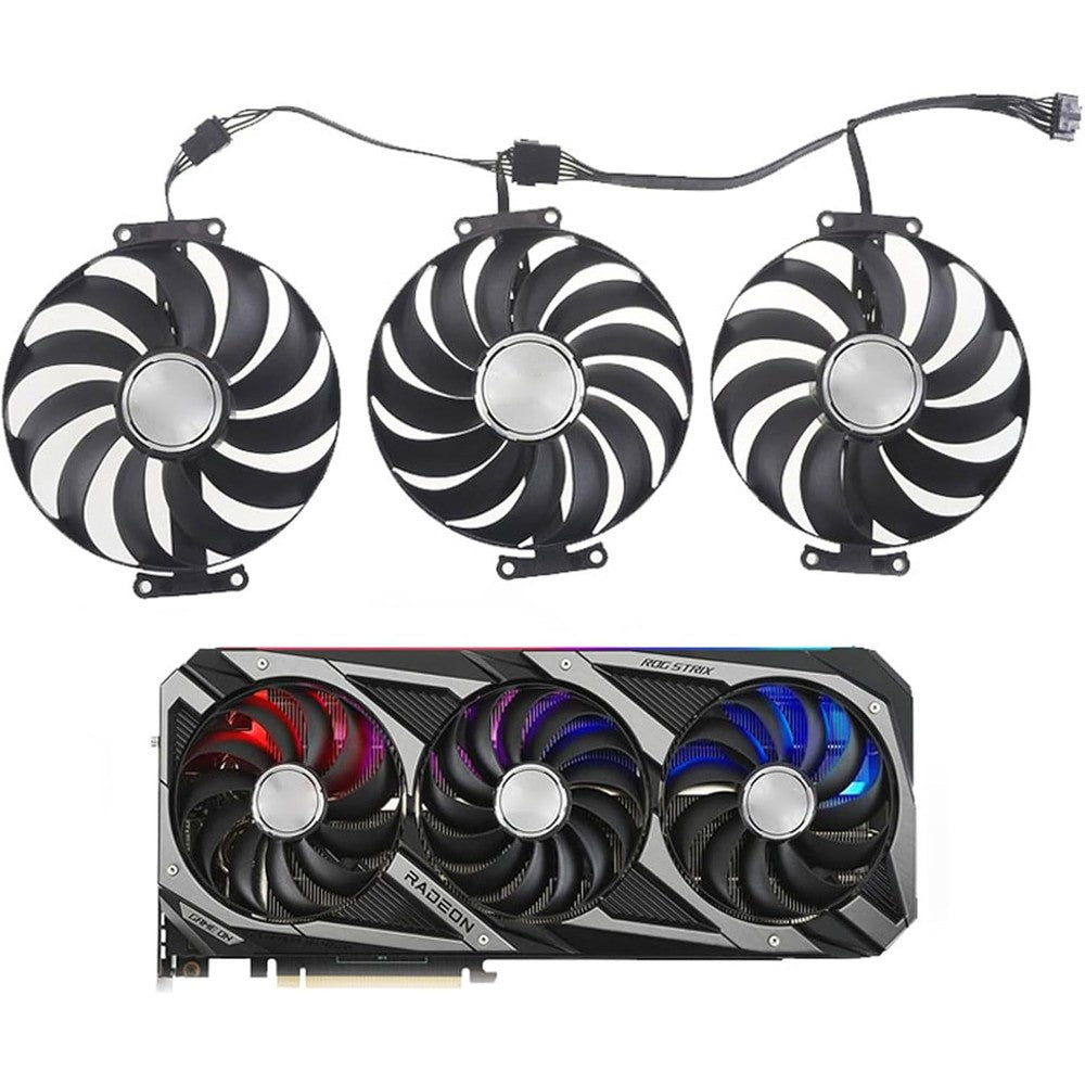 LTANDBR graphics card replacement fan front view showing aerodynamic ninety five millimeter blade design.