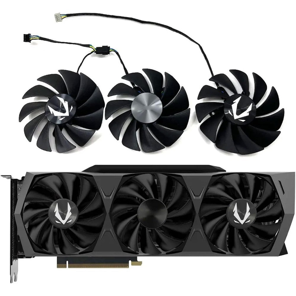 LTANDBR GPU cooling fan front view showing custom aerodynamic black blades for computer graphics cards.