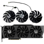 LTANDBR GPU cooling fan front view showing custom aerodynamic black blades for computer graphics cards.