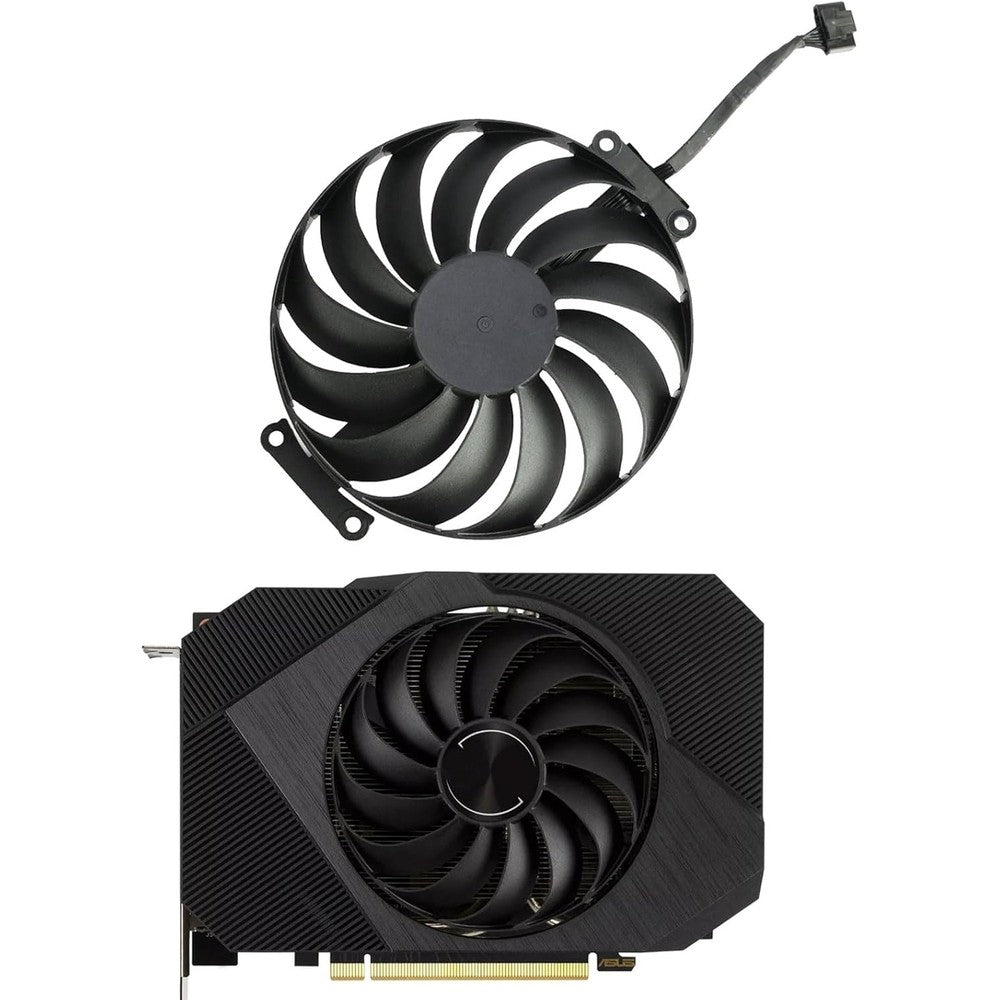 LTANDBR 95mm GPU replacement cooling fan front view showing black fan blades and central logo sticker.