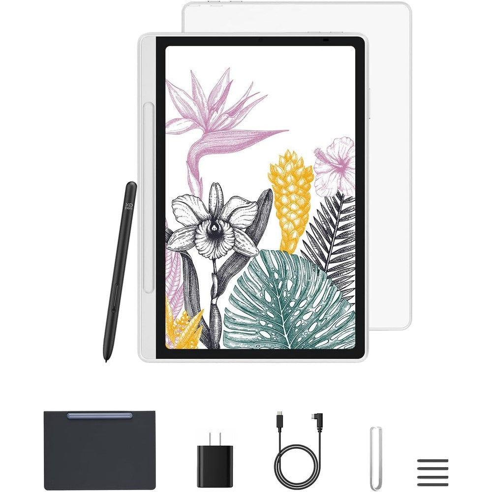 XP-PEN Magic Note Pad standalone drawing tablet front view showcasing realistic botanical sketch display