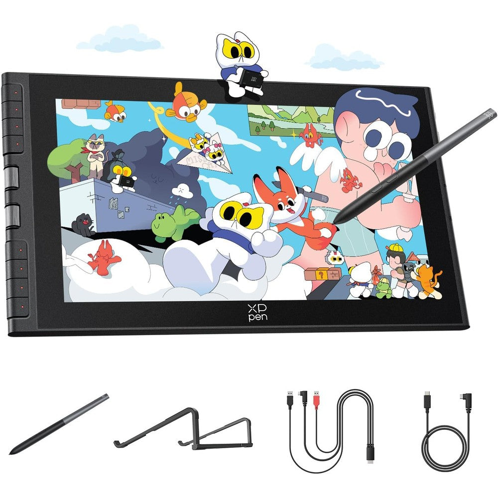 XPPen Artist 12 3rd Gen 11.9 Inch drawing tablet front view showcasing the fully laminated screen and dual dial wheels