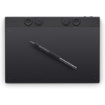 Wacom Intuos Pro Medium 2025 professional graphic drawing tablet front view with custom pen.