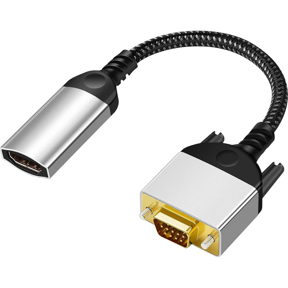 PASOW HDMI to VGA adapter cable front view premium braided video converter cord