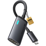 INIU USB C to HDMI adapter front view showing premium aluminum alloy housing