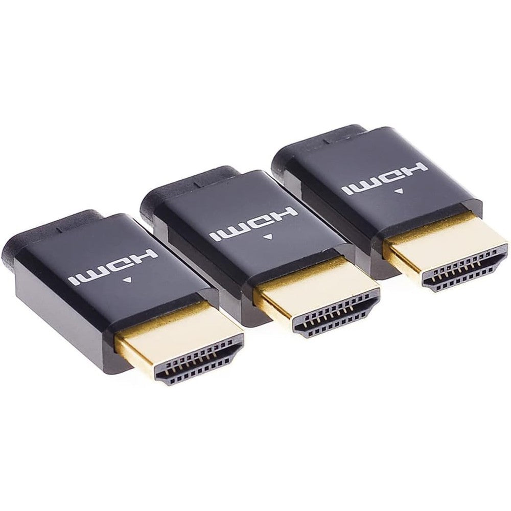 XEYOU HDMI dummy plug display emulator front view showing the gold plated connector and matte black housing