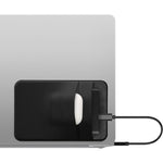 Kwmobile adhesive external SSD sleeve front view attached to laptop lid