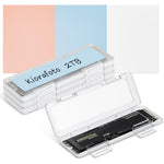 Kiorafoto clear plastic M.2 NVMe SSD protective case 4 pack front view showcasing individual drive storage holders.