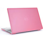 mCover hard shell protective case front view showcasing translucent pink design on laptop lid