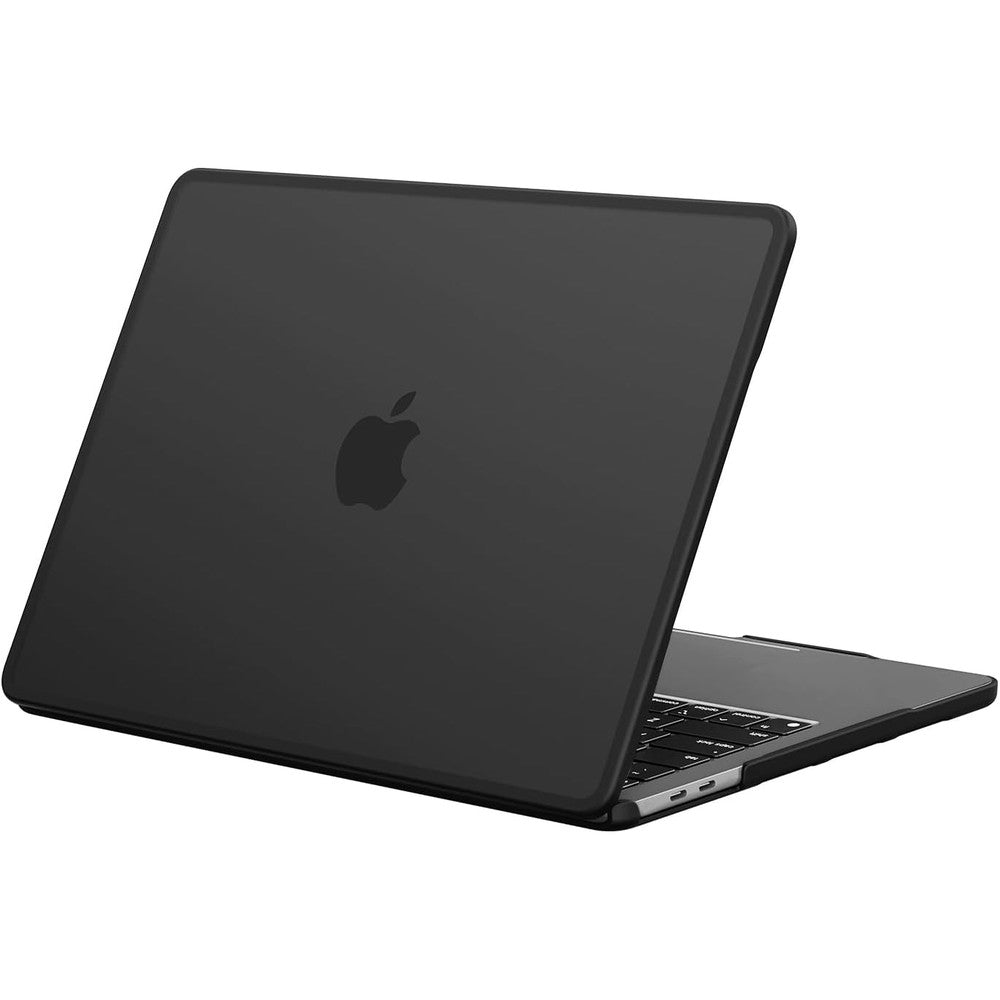BlueSwan anti cracking hard shell case for MacBook Pro 13 inch front view showing frosted black matte finish
