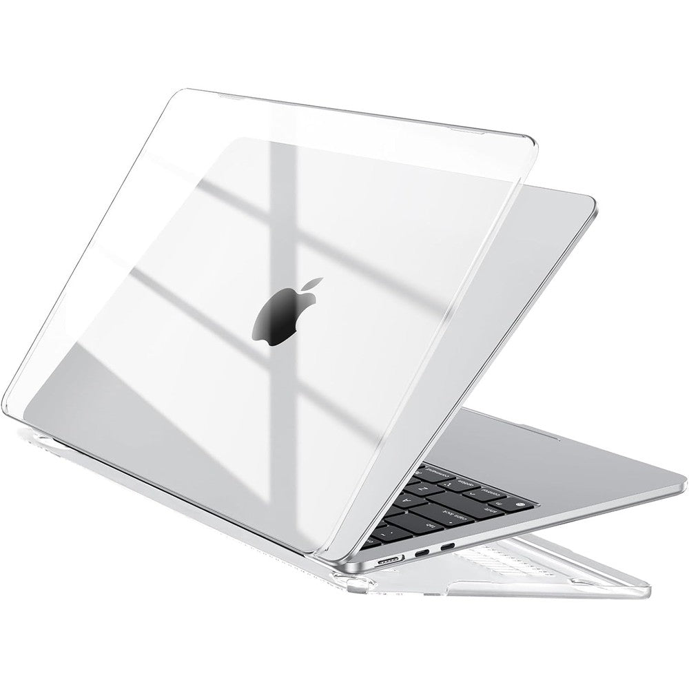 EooCoo MacBook Air clear case front view showing crystal clear hard shell protection