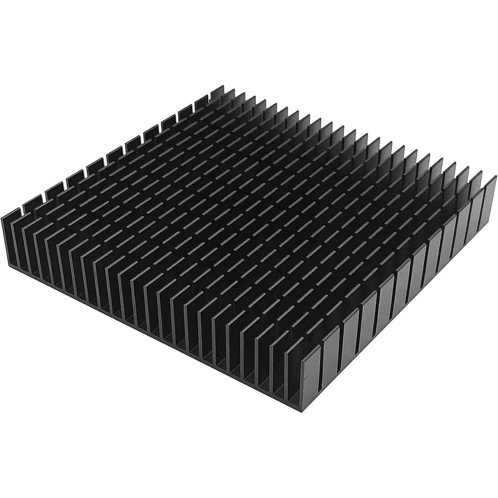 Awxlumv 120mm large aluminum square heatsink front view showing black groove fins.