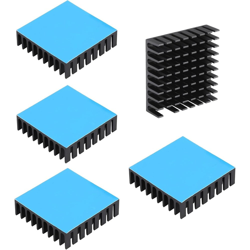 Awxlumv aluminum heat sink five piece pack front view showing black anodized fins
