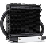 Thermalright HR-09 2280 PRO Black SSD Heatsink front view showcasing the massive black aluminum cooling fins and dual heat pipes.