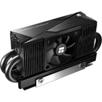 Thermalright HR10 2280 PRO Black SSD Heatsink Cooler front view showcasing sleek matte black metal shroud and active cooling fan module