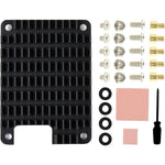 Waveshare dedicated aluminum heatsink front view showing black finned surface