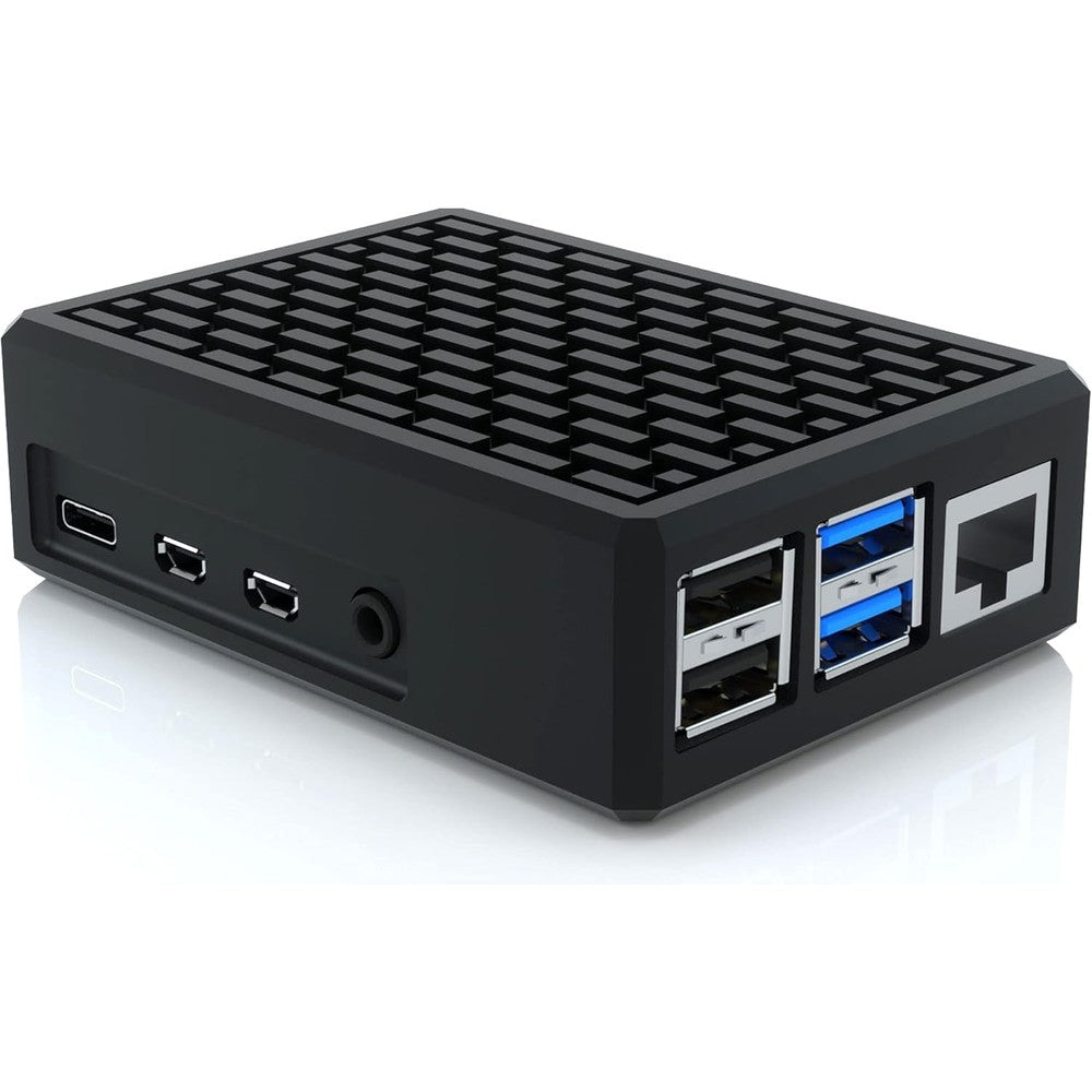 iUniker Raspberry Pi 4 case front view passive cooling enclosure