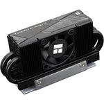 Thermalright HR10 2280 PRO Black SSD Heatsink front view showing premium matte black finish and active cooling fan