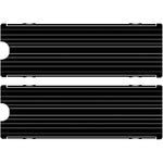 SGTKJSJS M.2 heatsink SSD cooler front view showing the sleek black grooved aluminum cooling fin design.