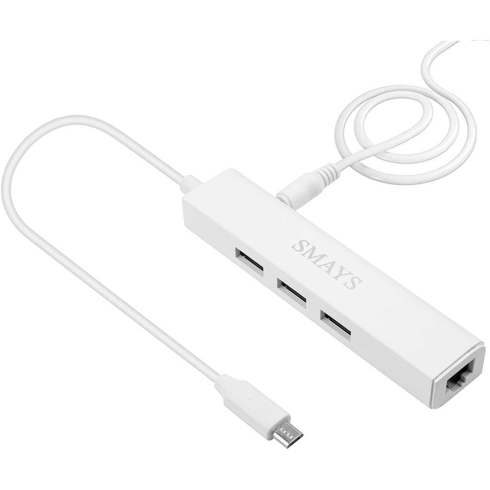 Smays Ethernet adapter with 3-port USB hub front view